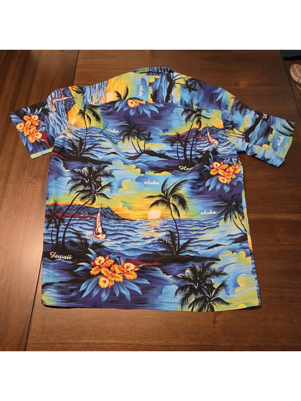 Royal Creations Hawaiian Shirt Mens Large Blue Sunset Luau Aloha - Picture 6 of 7